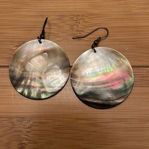 Abolone Earrings Iridescent Shell round bohemian Earrings